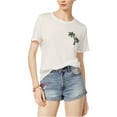 thumbnail image 1 of Carbon Copy Womens Palm Basic T-Shirt, White, Large, 1 of 2