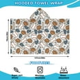 thumbnail image 2 of Striped Baseball Items Pattern Hooded Bath Towel，50"x30" for Ages 3 To 12 Kids, Quick Dry Lightweight Soft Microfiber Hood Beach Towel Cover Up for Kids, 2 of 7