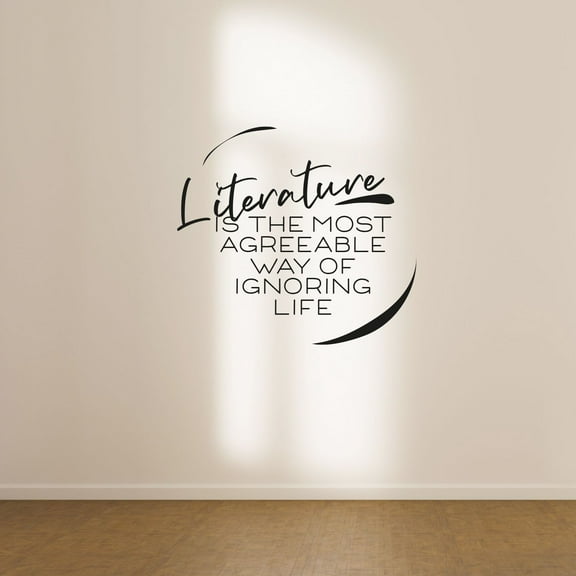 Literature Is The Most Agreeable Way Of Ignoring Life Quote Vinyl Wall Art Wall Sticker Wall Decal Home Kids Room Study Room Boys Girls Room Wall Décoration Design Wall Décor Decal Size (40x30 inch)