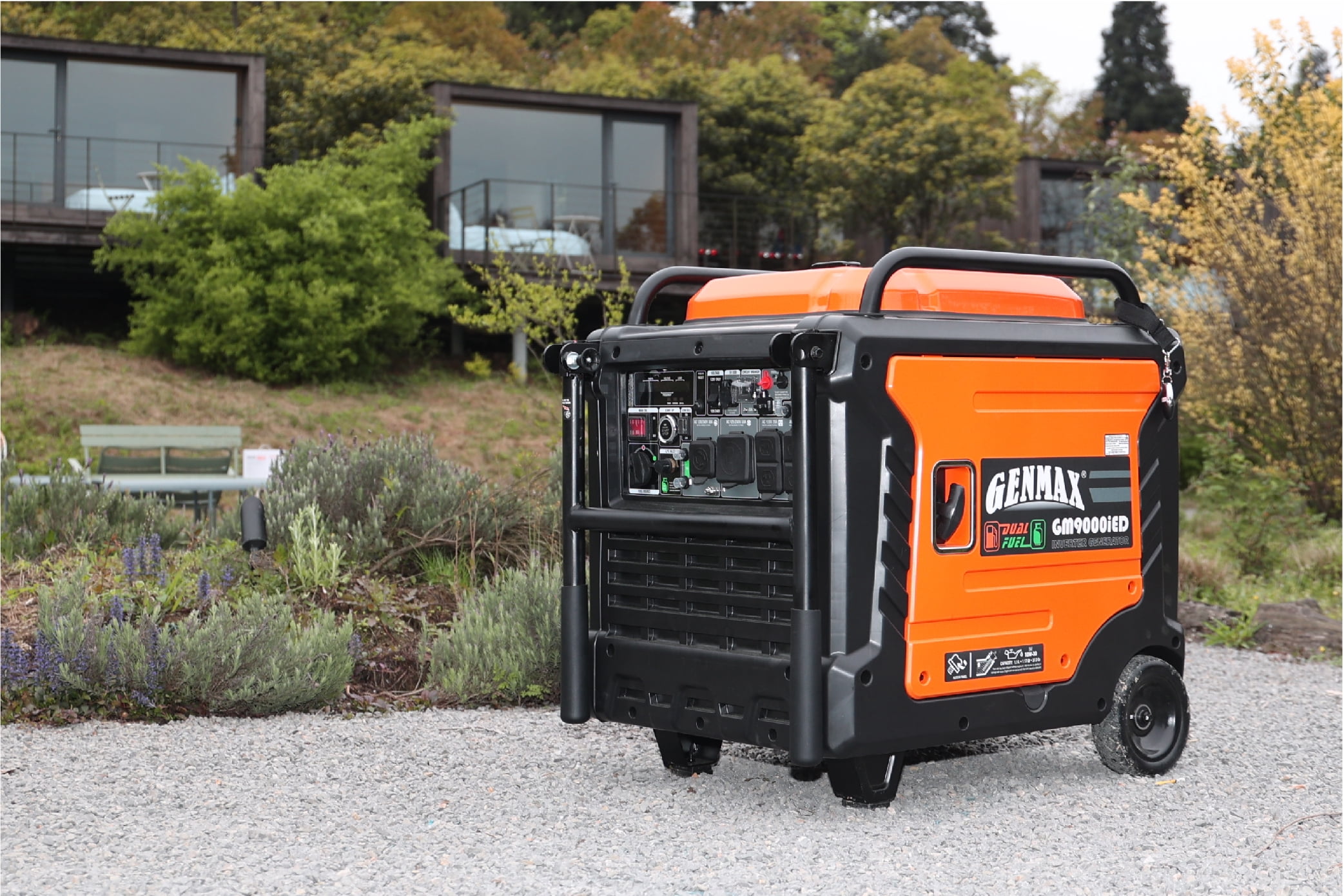 GENMAX Dual Fuel Portable Inverter Generator CO Alert, 9000W Super Quiet Gas Propane Powered Engine with Parallel Capability, Remote/Electric Start, Ideal for Home backup power, EPA Compliant