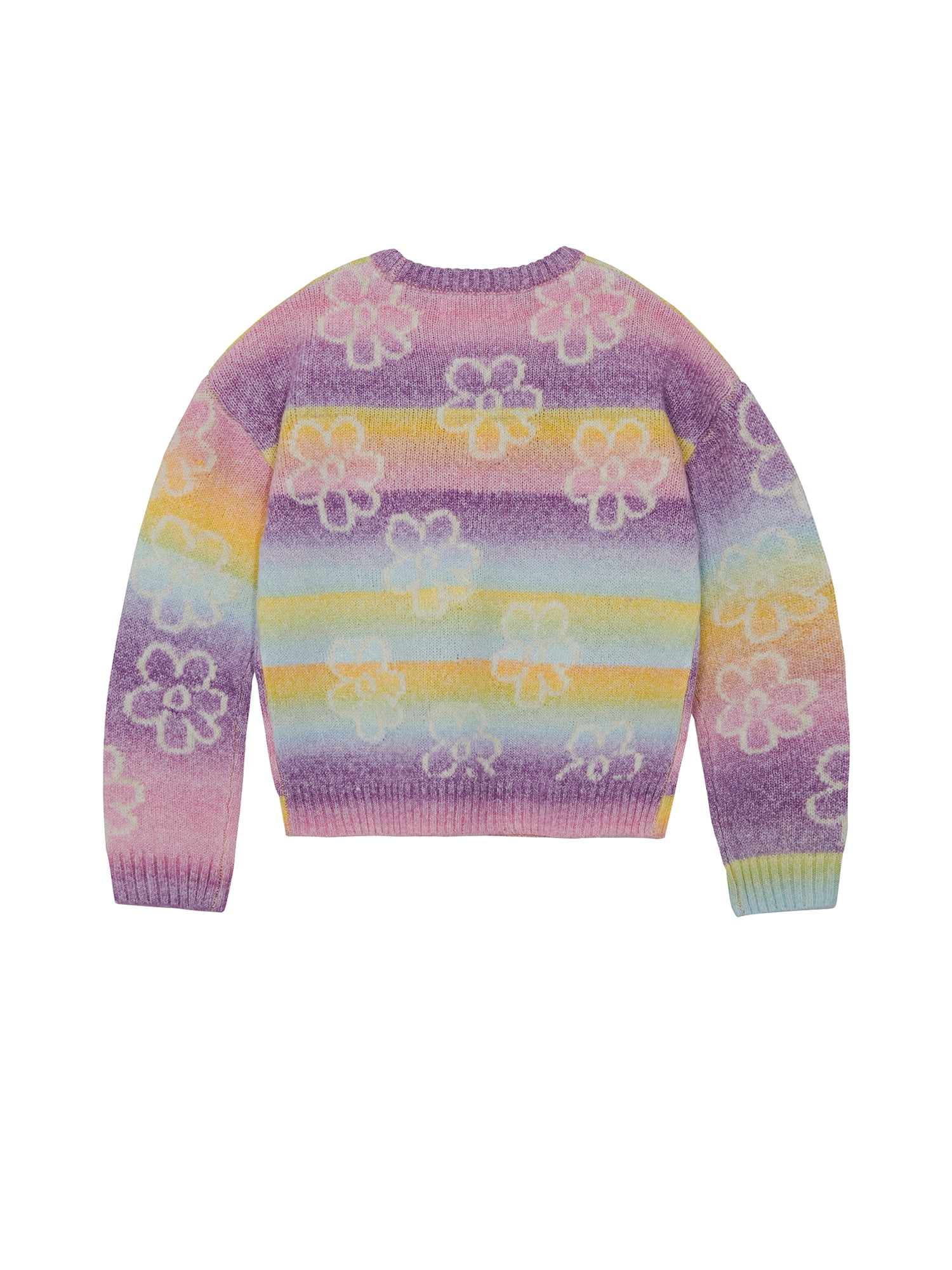 Planet Gold Girls Bow Print Ombre Sweater, Sizes 12M-18