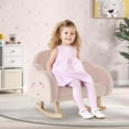 thumbnail image 4 of Honeyjoy Toddler Rocking Chair Children's Upholstered Velvet Rocker Kids Armchair Pink, 4 of 10