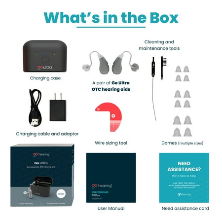 Go Hearing - Go Ultra OTC Hearing Aids - Gray