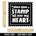 thumbnail image 2 of Place Your Stamp All Over My Heart Love Valentine's Day Self-Inking Rubber Stamp Ink Stamper - Purple Ink - Small 1 Inch, 2 of 7