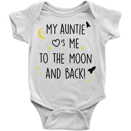 

GKrepps My Auntie Loves Me To The Moon and Back Infant Clothes Short Sleeve Romper for Baby