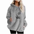 thumbnail image 5 of Sakmal Graphic Womens Hoodies Fleece Pullover Plus Size Gray Tops Comfy Hoodies with Pockets, 5 of 5