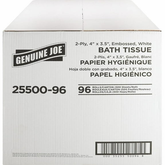 LZQP - GJO2550096 2-ply Standard Bath Tissue Rolls (Pack of 96 Rolls)