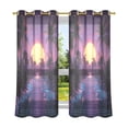 thumbnail image 6 of Yayeee Window Curtains Light Filtering 63"x42" Grommet Panel Pair Home Living Room Decor, Blue Neon Road, 6 of 7