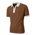 thumbnail image 3 of VgaVtl Polo Shirts Men Summer Short Sleeve Big and Tall Men's Tee Shirts Outdoor Zipper Casual Color Block Collared, 3 of 7
