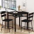 thumbnail image 5 of MIERES Counter Height Dining Set for 3 Piece,Small Kitchen Table Set with Storage Shelf, Farmhouse Bar Table Set for Small Spaces, Dining Room, Kitchen, Rustic Black, 5 of 9