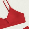 thumbnail image 4 of CYRBOKO Girls Bikinis Swimsuits, Vacation Summer Spaghetti Straps 2 Pieces Swimsuit Set Red Size 10-11 T, 4 of 6