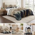 thumbnail image 6 of King Quilt Set 96''x106'', Tan Forest Lightweight Summer Bedspread Coverlet Set with 2 Pillow Shams, Trees Woods Vintage Natural Watercolor Breathable All Season Quilt Bedding for Bedroom/Guest Room, 6 of 9