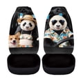 thumbnail image 5 of XYZCANDO Vehicle Seat Covers Panda Corgi Driving Print 2 pcs Car Seat Covers Decorative Van SUV Truck Easy to Install Protective Car Front Seat Covers, 5 of 10
