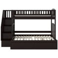 thumbnail image 3 of Bowery Hill Traditional Wood Staircase Storage Bunk Twin Over Full in Espresso, 3 of 9