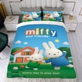 thumbnail image 4 of MIFFY Conjunto de sábanas temático, trío de piezas, cómodo y amigable con la piel, diseño único, regalo de decoración para el hogar para familiares, amigos y fans,135X200cm, 4 of 6