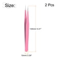 thumbnail image 2 of Uxcell Non-magnetic Straight Tip Tweezer Anti-static Precision Multifunctional Fuchsia 2Pcs, 2 of 5