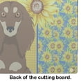 thumbnail image 5 of Summer Sunflowers Longhair Chocolate and Cream Dachshund Glass Cutting Board Large 12 in x 15 in, 5 of 5
