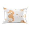 thumbnail image 7 of Yayeee Pillowcase King Size Set of 2 Satin Wrinkle Resistant Pillow Case, White Seahorse, 7 of 7