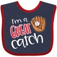 thumbnail image 3 of Inktastic I'm a Great Catch Baseball Glove Boys or Girls Baby Bib, 3 of 4