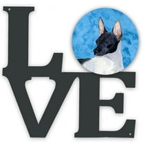 Blue Rat Terrier Metal Wall Artwork LOVE
