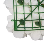 Miumaeov Artificial Roses Flower Panels Silk Fabric Floral Wall Backdrop Mats for Wedding Engagement Party Event Decor 15x15 White 12PCS