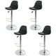 thumbnail image 1 of Silla para Bar y Barra de Cocina con Respaldo y Reposapies de Altura Ajustable Banco Taburete Giratorio con Asiento Acolchado de Diseño Moderno Set 4 Piezas Negro, 1 of 5