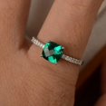 thumbnail image 4 of Emerald ring, engagement ring, green gemstone ring, cushion cut emerald Ring, 4 of 4