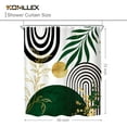 thumbnail image 4 of Mid Century Green Boho Shower Curtain, Abstract Modern Shower Curtains for Bathroom, Plant Botanical Leaf Arch Sun Fabric Liner Waterproof Polyester 12 Pack Hooks 60Wx72L Inches, 4 of 7