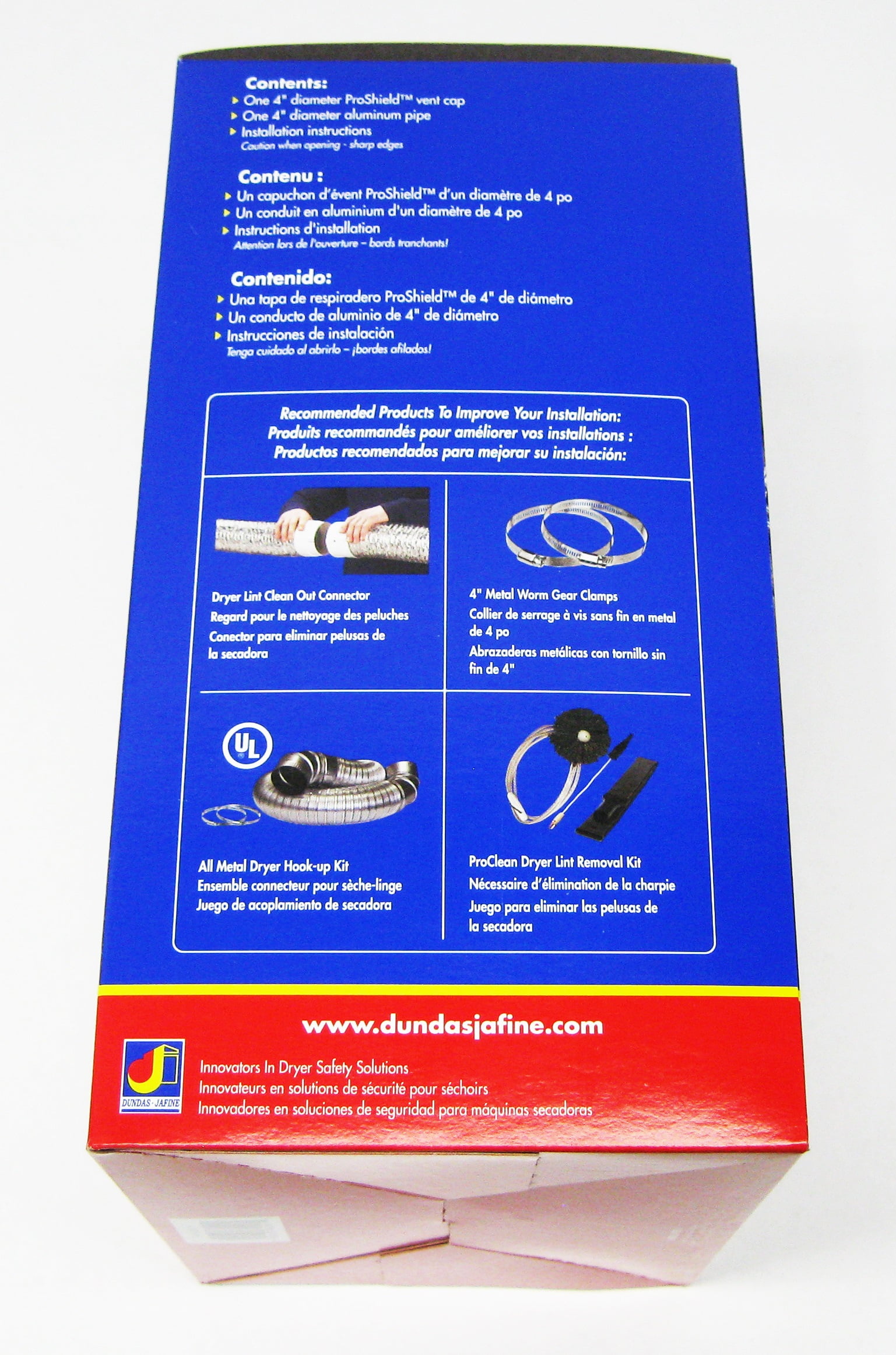 Dundas Jafine ProShield 4 In. White Plastic Dryer Vent Hood BPSH4WZW