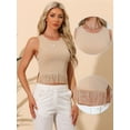thumbnail image 2 of Unique Bargains Women’s Ribbed Knit Tank Crew Neck Sleeveless Crop Tassel Trim Vest S Khaki, 2 of 6