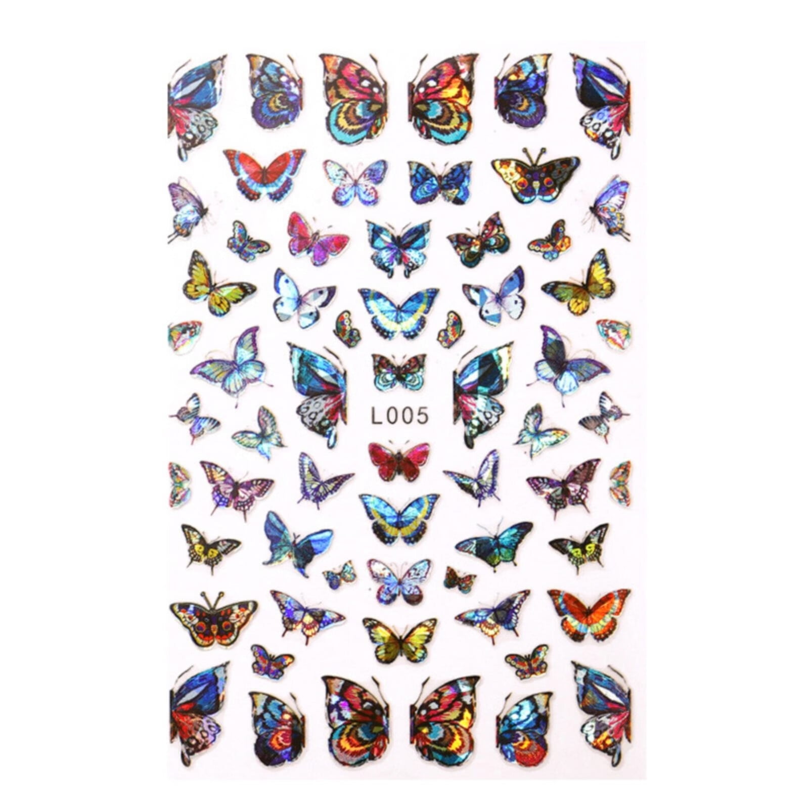 Mackneog Butterfly Nail Art Stickers Colorful Butterfly Flower Nail