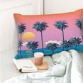 thumbnail image 6 of Kll Beach With Palm Trees Pillow Covers Envelope Closure,Super Soft And Cozy Fuzzy Fleece Pillow Case Cover 14"X20", 6 of 9