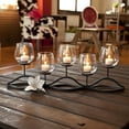 thumbnail image 2 of Danya B. Wavy Iron and Glass Hurricane Candleholder, 2 of 2
