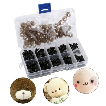 VASANA 100PCS 20mm Brown Plastic Safety Screw Eyes Craft Making Eyes