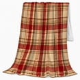thumbnail image 2 of Rustic Farmhouse Autumn Plaid, Festive autumn celebration Scene, Warm Flannel Blanket for Ranch House and Living Room with Detailed Artwork, Art Lovers autumn celebration Gift, Festive Home Decor, 2 of 9