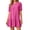 Pink, variant on Women's Summer Puff Sleeve Mini Dress, Casual Crewneck Ruffle Hem Babydoll Dress, Loose Fit Tiered Shift Sundress