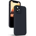 thumbnail image 1 of Liquid Silicone Case for iPhone 12, [Camera Protection] [Anti Fingerprint] [Wireless Charging] 4 Layer Phone Case Protective Cover, Built-in Microfiber Case Cover, 6.1", Black, 1 of 14