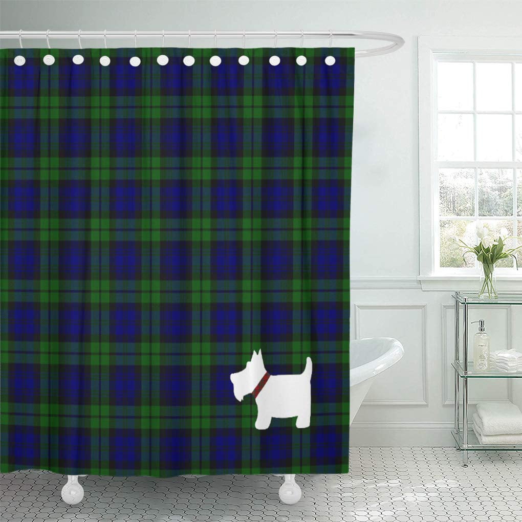 Scott Black & White Ancient Tartan Plaid Shower Curtain main image 0