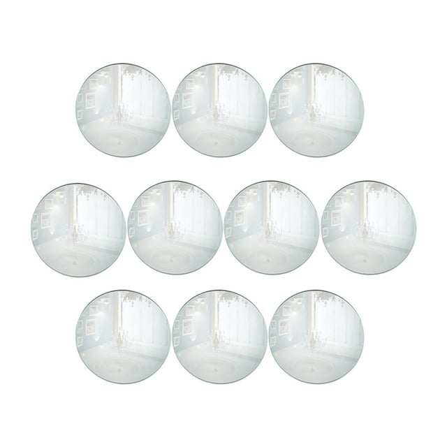 10 bandejas decorativas con espejo para exhibir velas, ideal como recuerdo de fiesta o para decorar el hogar, como joyero o como soporte para tocador Plateado