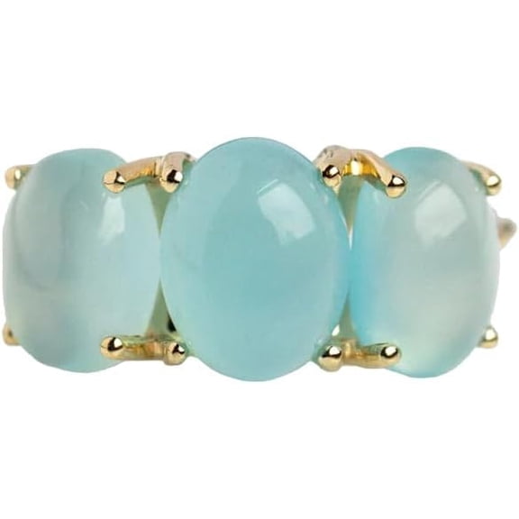 Aqua Chalcedony Gemstone Ring, Natural Aqua Chalcedony Small Ring, March Birthstone, Women's Ring, Small Band Ring, Gold Micron Ring, 925 Sterling Silver, Dainty Ring, Minimal, Gemstone, Gemstone