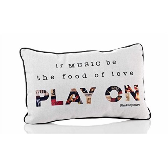 Gift Craft Play On, Music is The Food of Love, Decorative Throw Pillow