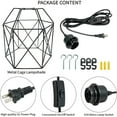 thumbnail image 4 of Farmhouse Black Plug in Pendant Light 13.1ft Hanging Light Lamp Kit Metal Cage Lampshade Lighting Fixtures with on/off Switch for Kitchen Bedroom Living Room, 4 of 10