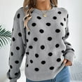 thumbnail image 6 of Juslio Women Sweaters Pullovers Tops for Women Sweaters Crew Neck Long Sleeve Knit Gray, 6 of 7