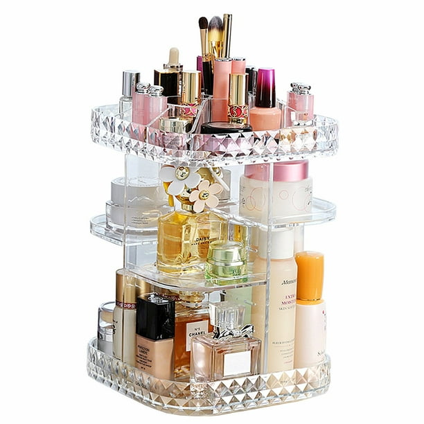 Boîte de rangement de maquillage rotative à 360 degrés, organisateur de  maquillage, étagère de rangement de maquillage