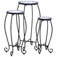 thumbnail image 1 of vidaXL Tables Mosaïques 3 Pcs Céramique Bleue et Blanche, 1 of 5