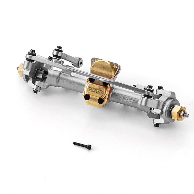 Vogacara Eje delantero RCGOFOLLOW de aleación de aluminio, mejor estabilidad, mejor estabilidad, eje delantero Rc para eje delantero 1/24 Rc Kits de construcción modelo Plata