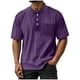 thumbnail image 2 of Blusas y camisas de manga corta con cuello redondo para hombre, blusas/camisetas casuales de verano a la moda de color liso con cuello redondo para hombre., 2 of 6
