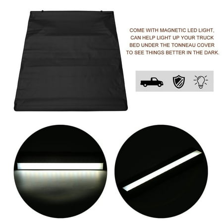 5.5ft Roll Tonneau Cover For Ford F-150 2015-2017 Durable Automobile Bed With Light Professional Car Rear Cover