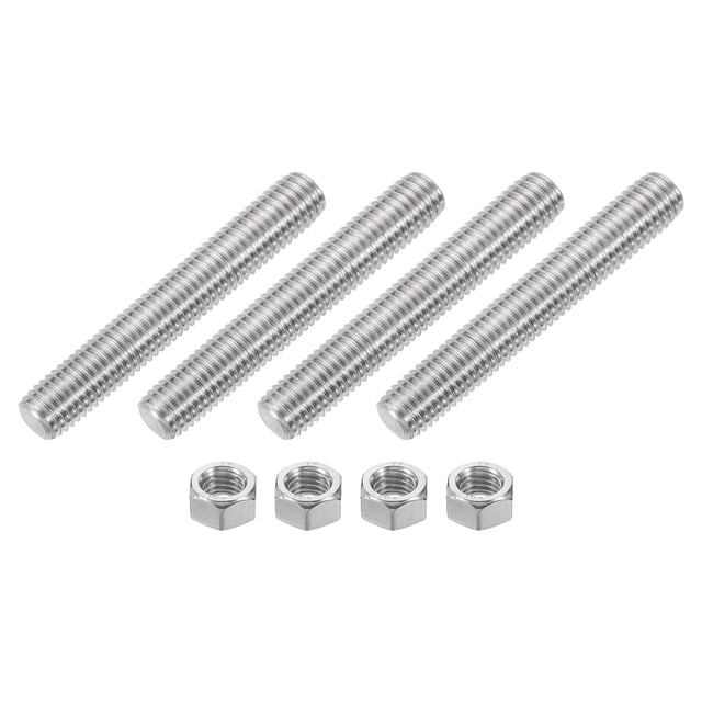 Tige Entièrement Filetée 1/2 Pouces-13, 4 Pcs Acier Inoxydable 304 3.5 Pouces Vis Filetée