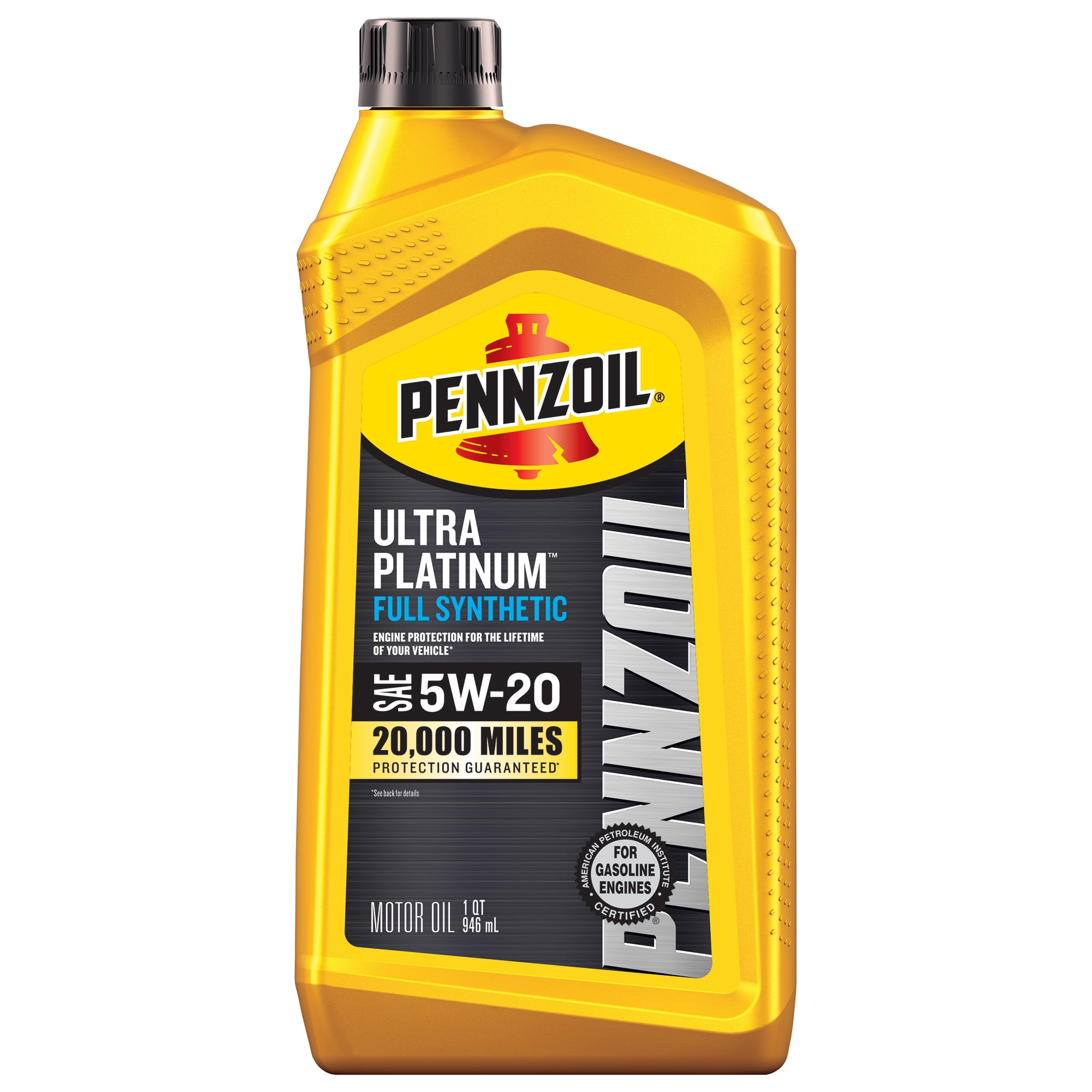 (3 pack) Pennzoil Ultra Platinum Full Synthetic 5W-20 Motor Oil, 1 Quart